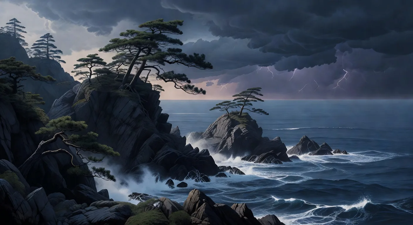 嵐の海岸